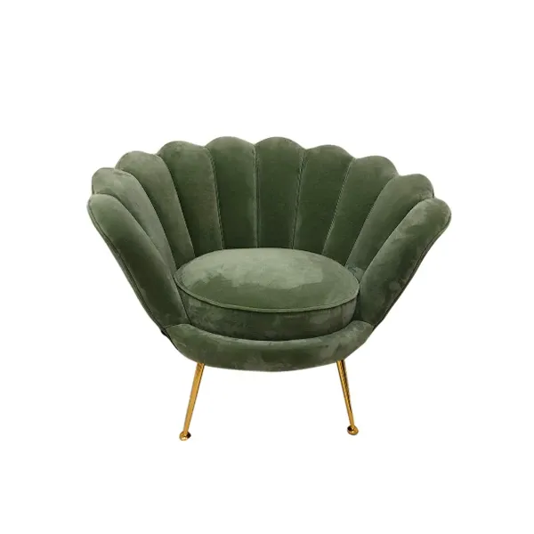 Trapezium armchair in brass and velvet (green), Eichholtz image