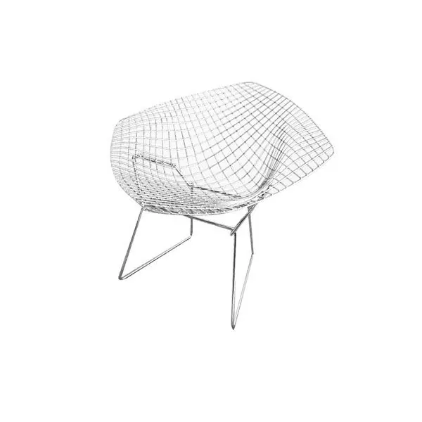 Diamond chair with chromed steel structure, Alivar image