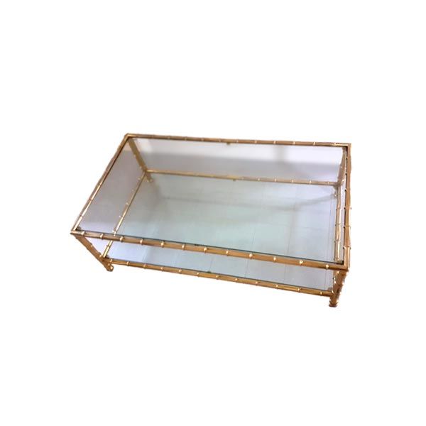 Vintage glass and brass side table (1950s), image