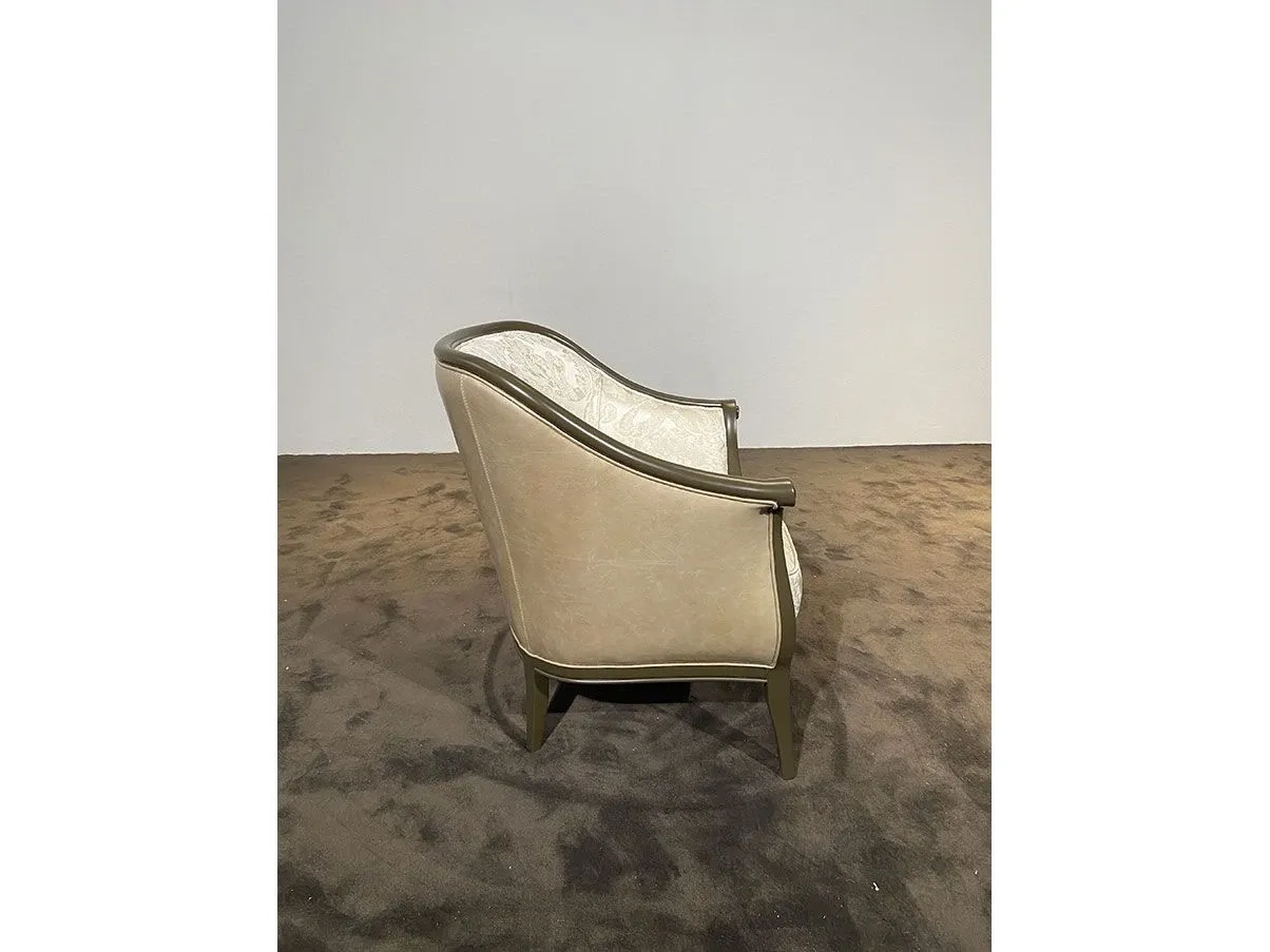 Poltrona Grecia in tessuto e pelle (beige), Bruno Zampa 5
