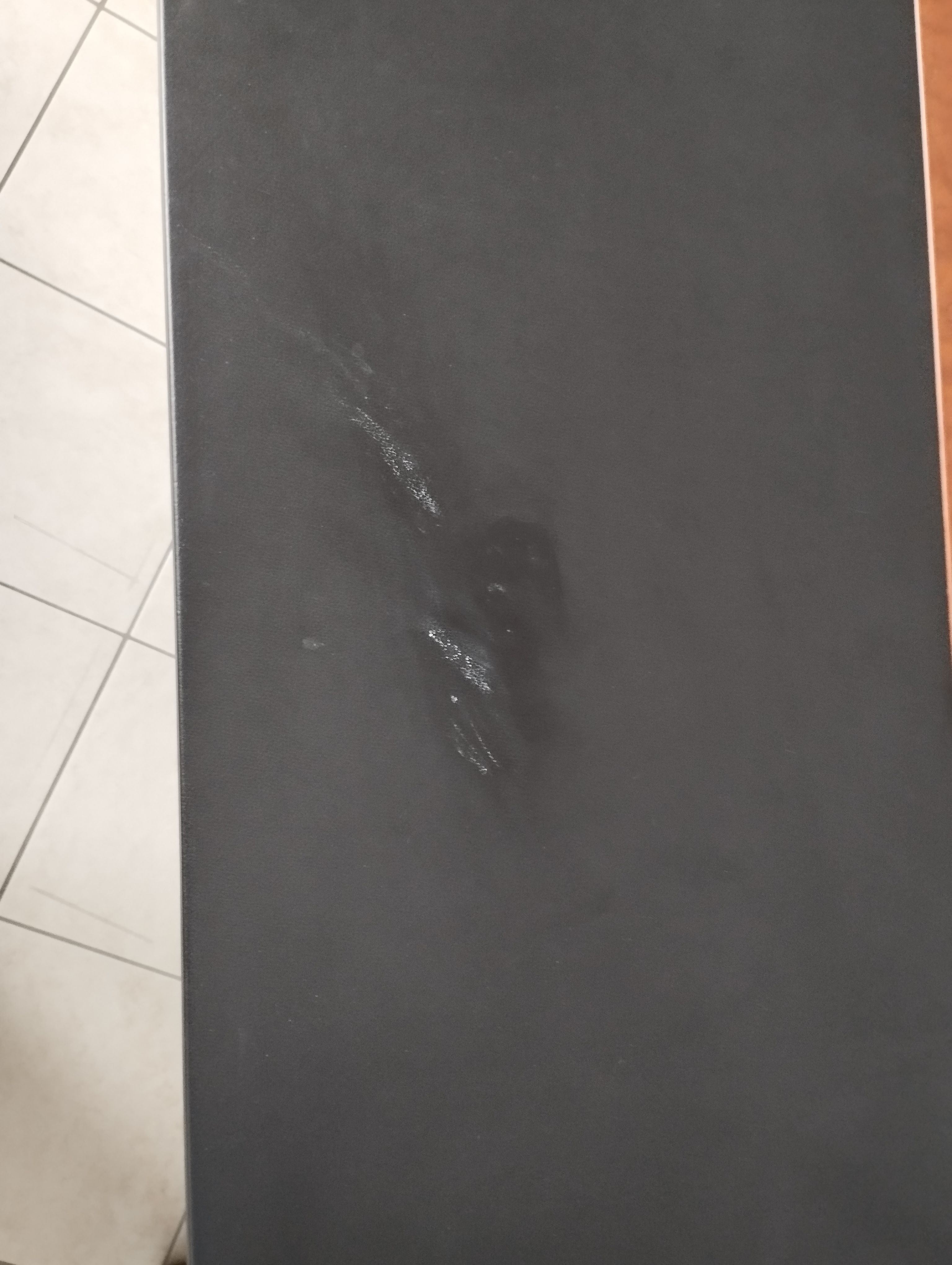 Scrivania vintage in legno verniciato poliestere e pelle Defects