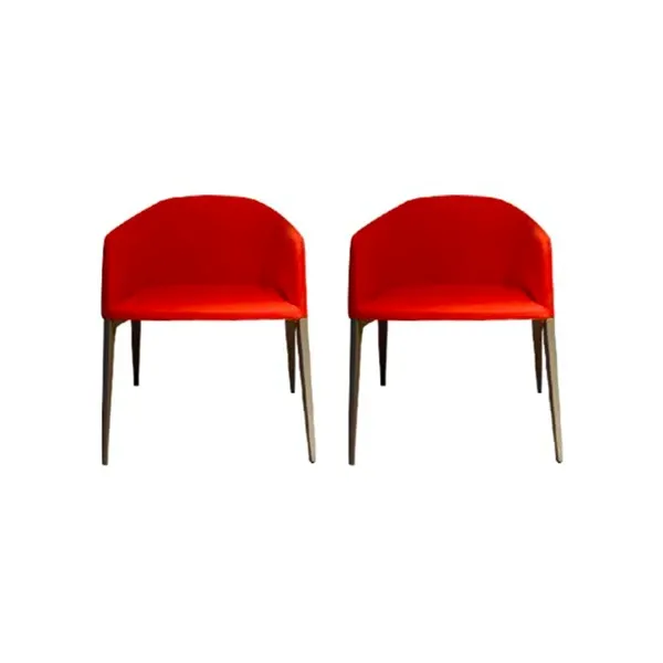 Set of 2 Laja 885 armchairs in fabric (orange), Pedrali image