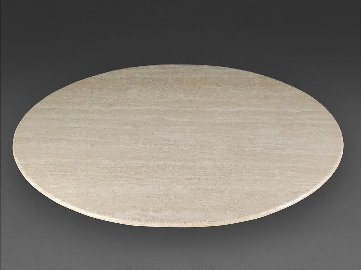 Vintage Finale Oval Table by Peter Draenert in Travertine (1970s) 4