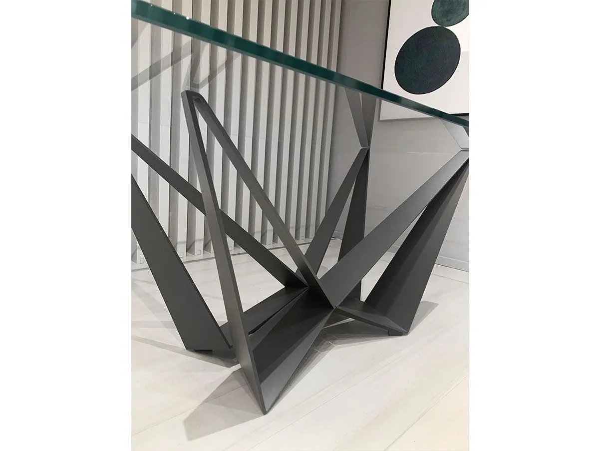 Tavolo rettangolare Skorpio in cristallo, Cattelan Italia 3