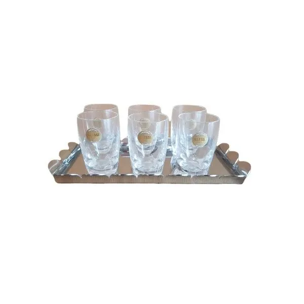 Piccolo Recinto tray set and 6 Orseggi glasses, Alessi image