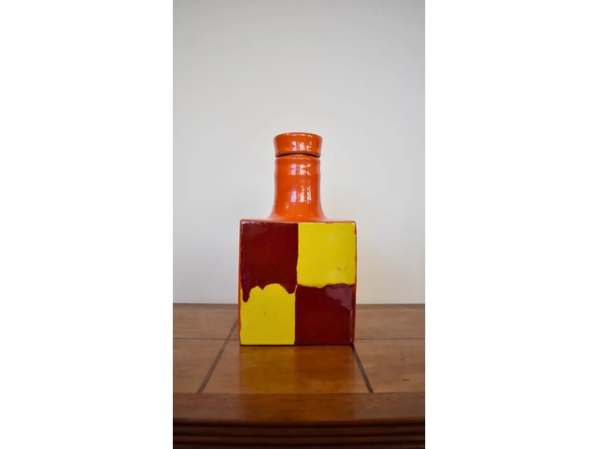 Vintage multicolor ceramic vase (1960s) 2