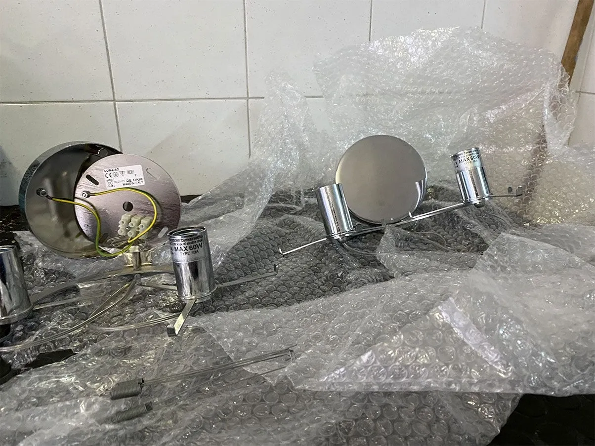 Set 2 Lumè A2 wall lamps in chromed metal, De Majo 3