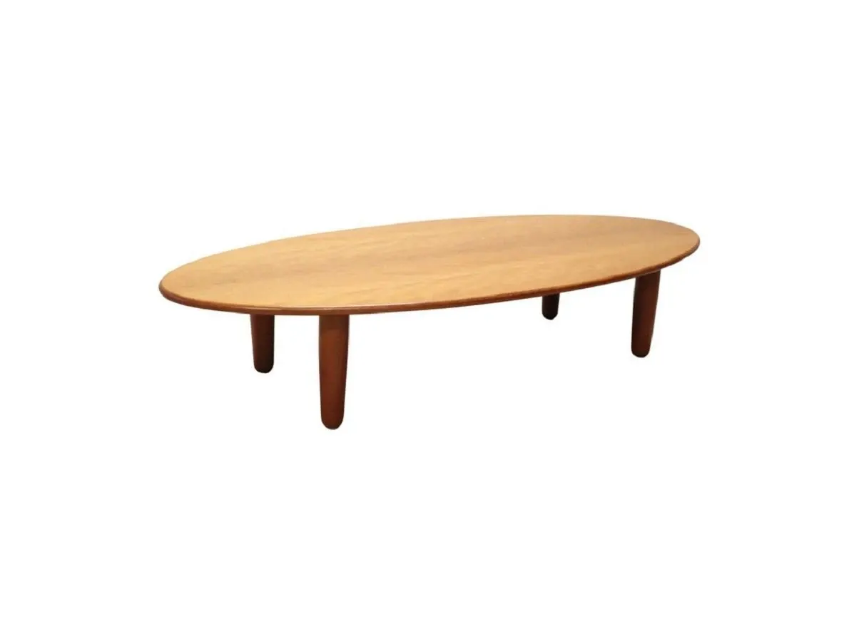 Tavolino ovale vintage in legno di frassino (anni '80), Cassina 
