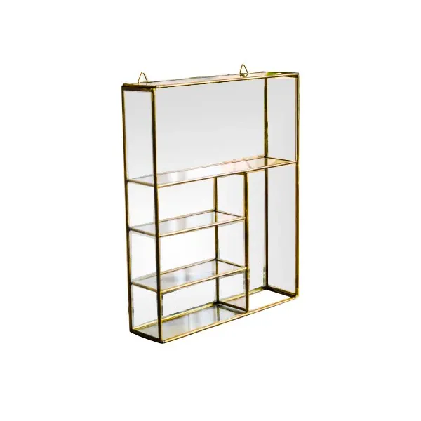 Etagere shelf in brass and glass (1970s) 8