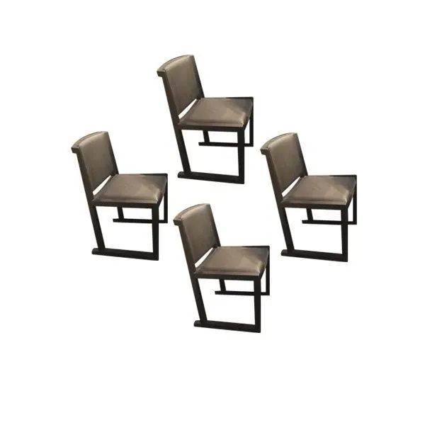Set of 4 Musa chairs in solid oak (black), Maxalto image