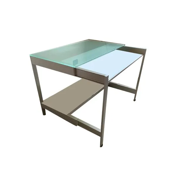 Table for pc station in aluminum and glass, Alhed image