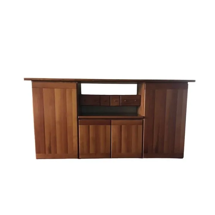 Credenza anni 80 a tre moduli in noce image