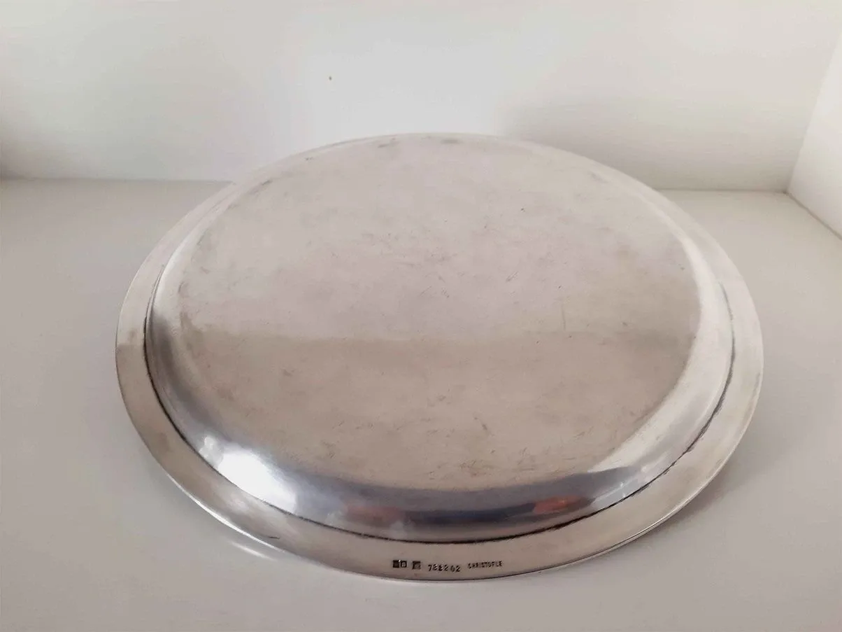 Vassoio rotondo in metallo placcato argento 2