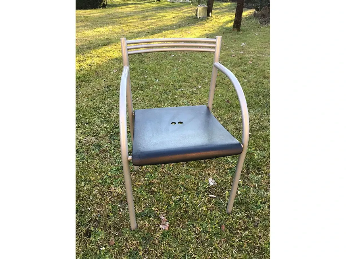Set of 2 Francesca Spanish chairs (silver), Baleri Italia 