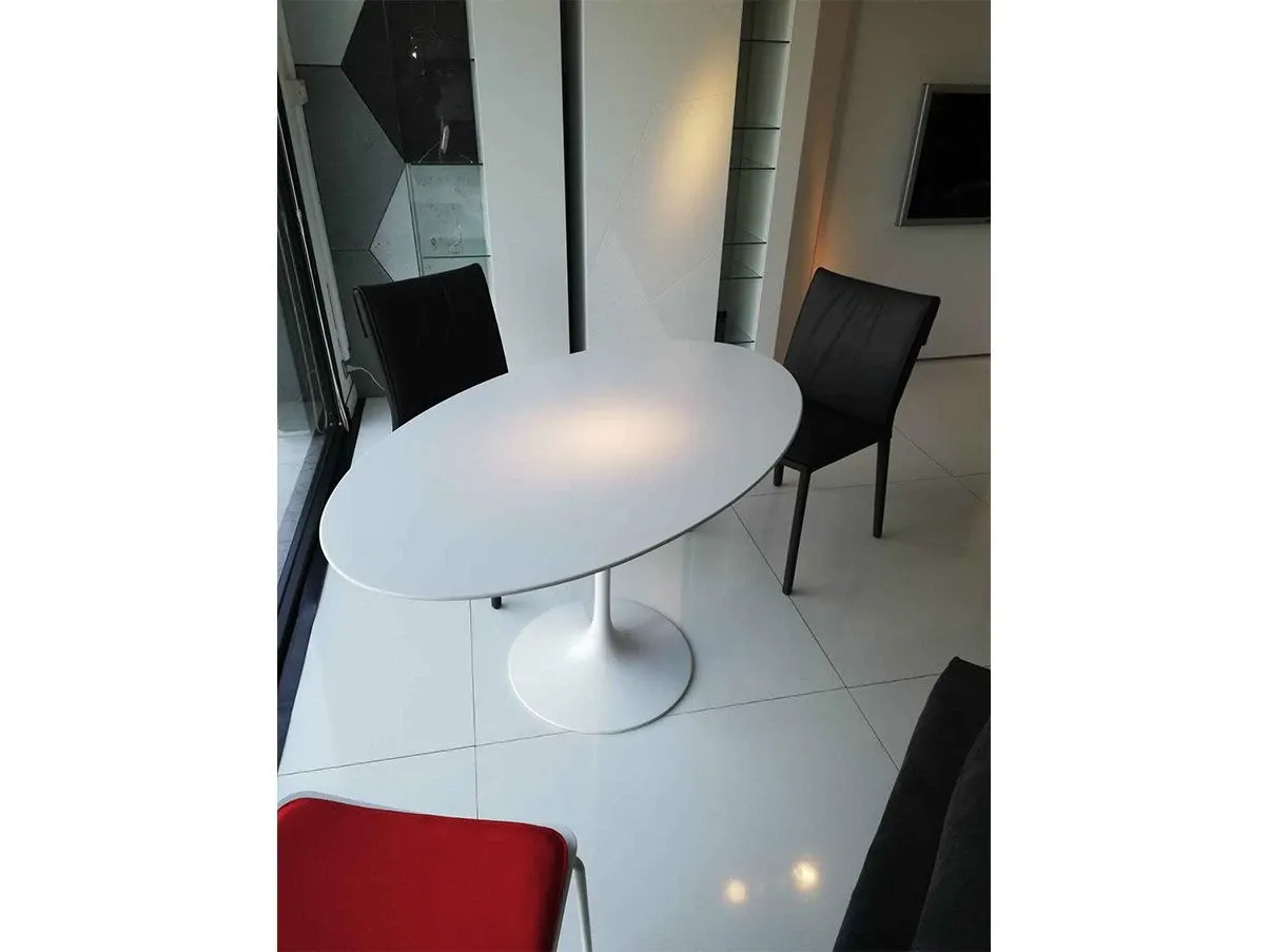 Tavolo ovale Tulip piano in laminato (bianco) 1