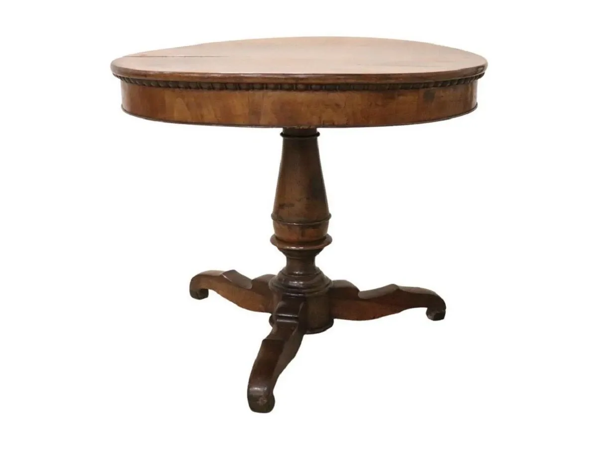 Round table in vintage walnut ('800), 1