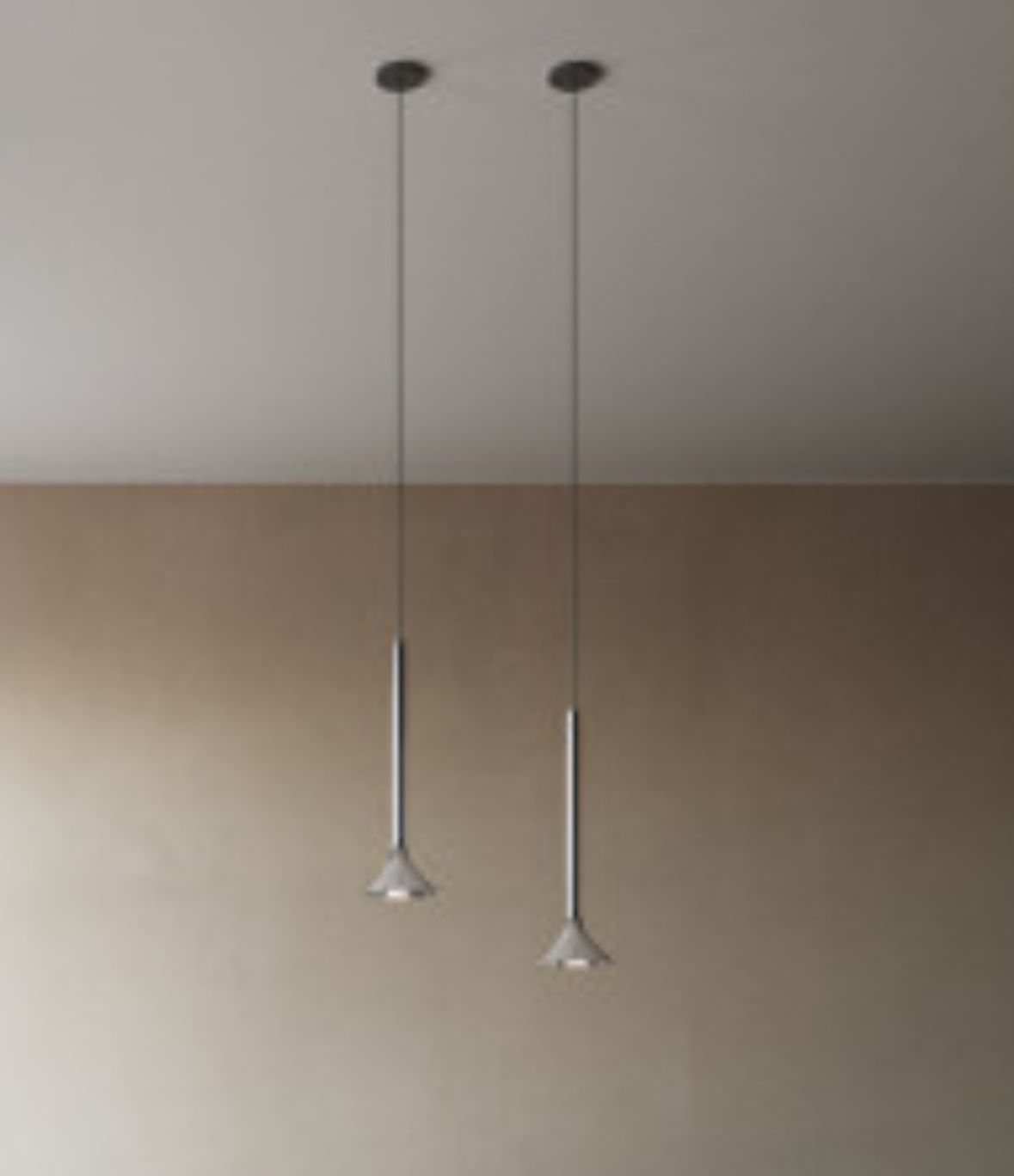 Lampada da soffitto minimale in alluminio e acciaio, Leds C4 Front