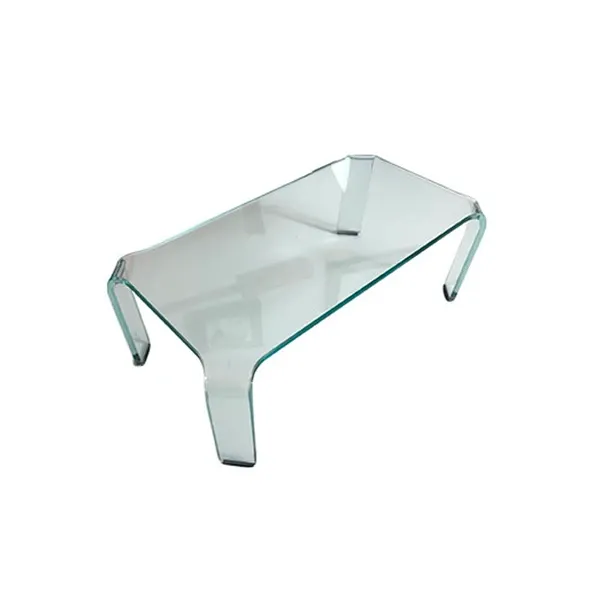 Ragnetto coffee table by Vittorio Livi in curved glass, Fiam image