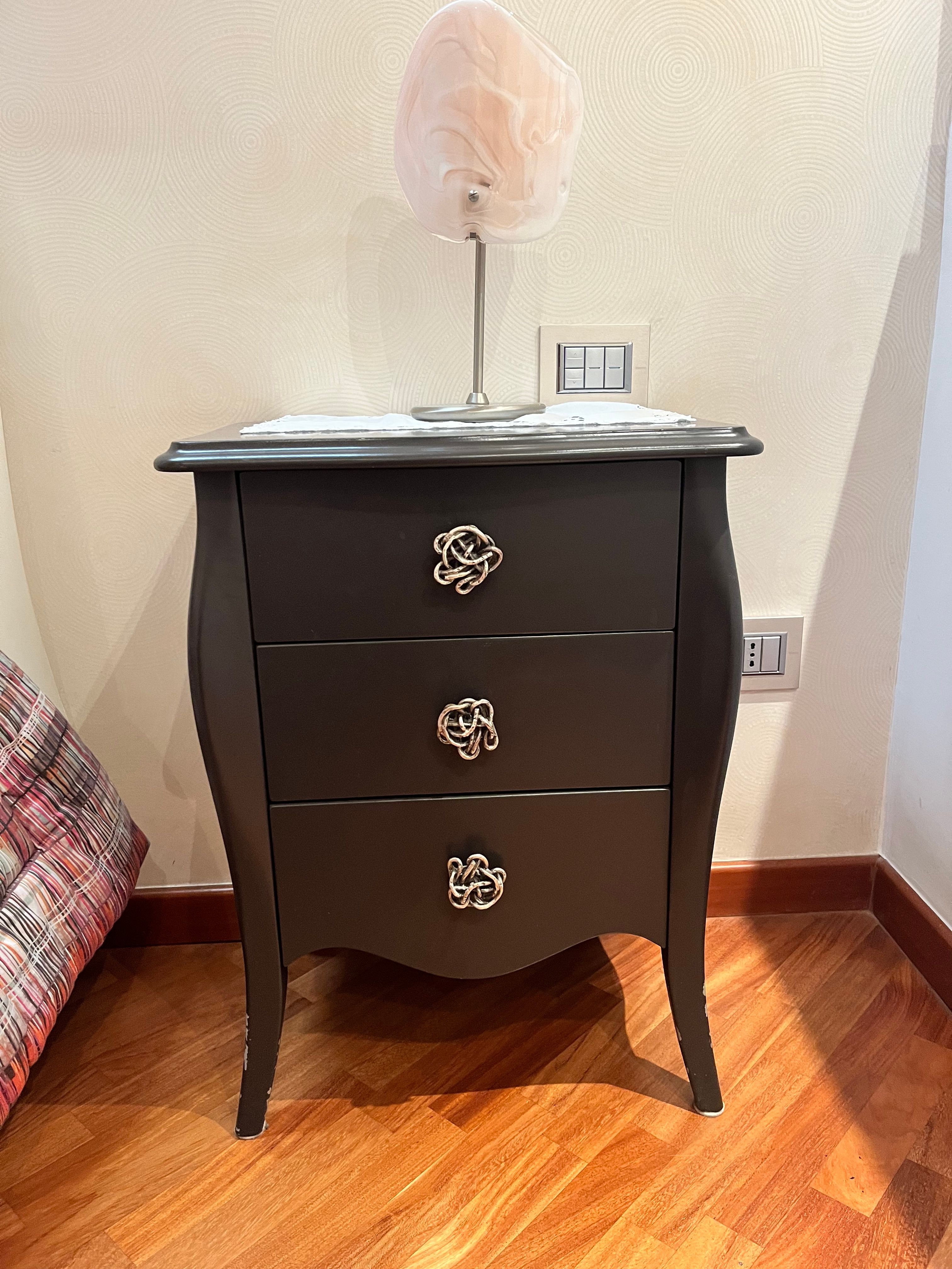 Pair of Fes wooden bedside tables (brown), Marioni  Front