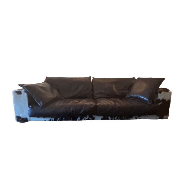 Budapest 4-seater sofa in ponyskin and Tuscany leather, Baxter image