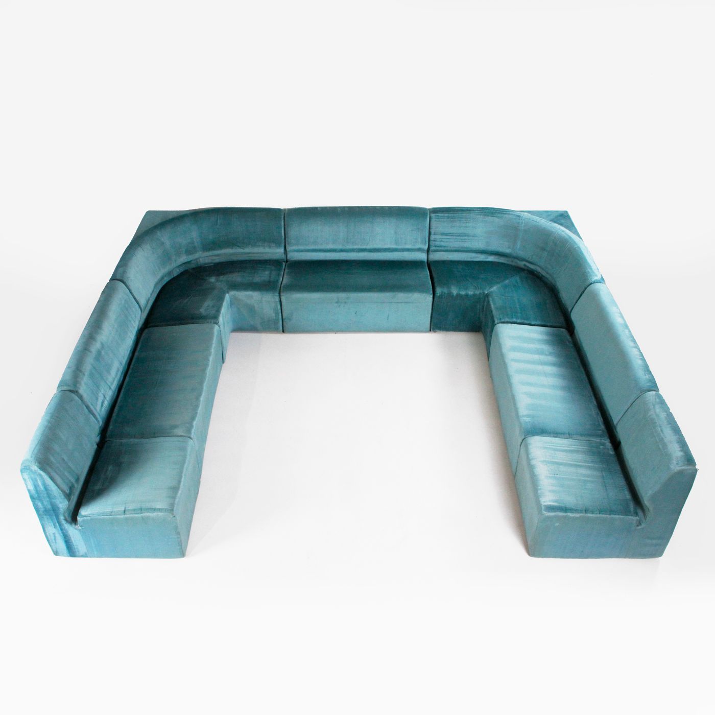 7-module corner sofa with original fabric (90s) image