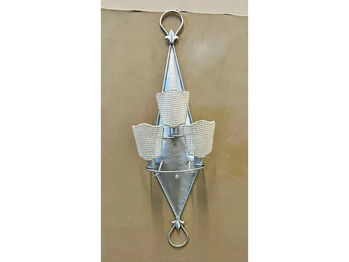 Applique a 3 luci bianca e argento, Patrizia Garganti 2