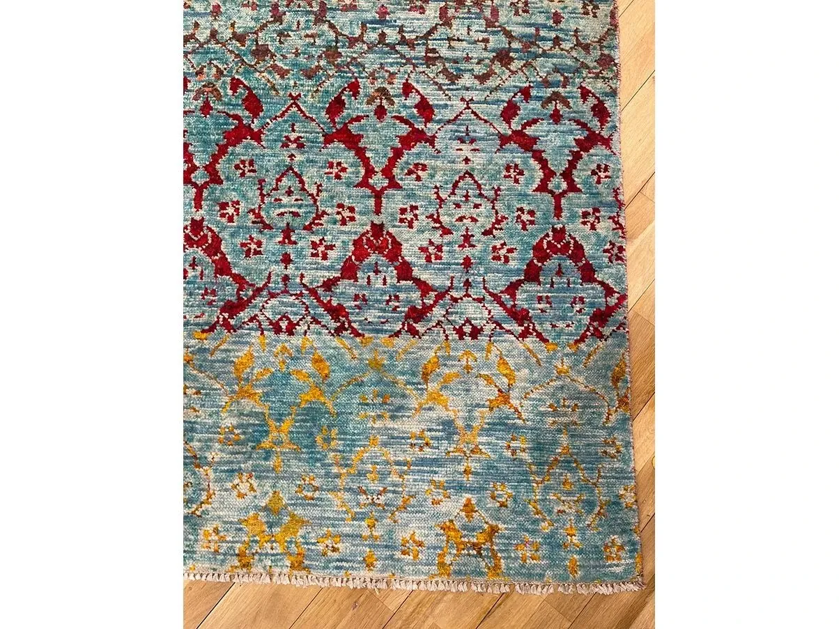 Tappeto rettangolare Agra 45084 lana e seta di bambù, Cabib 1