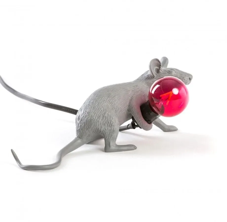 Mouse Lamp Lie Down Grey 2