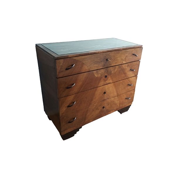 Vintage chest of drawers in walnut wood, image