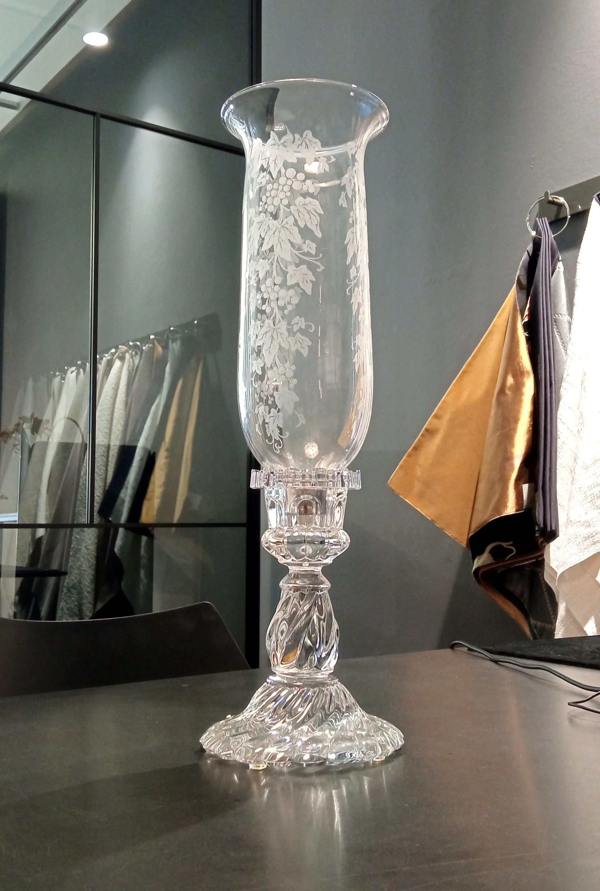 Photophore bamboo candlestick verrine lady, Saint louis 2