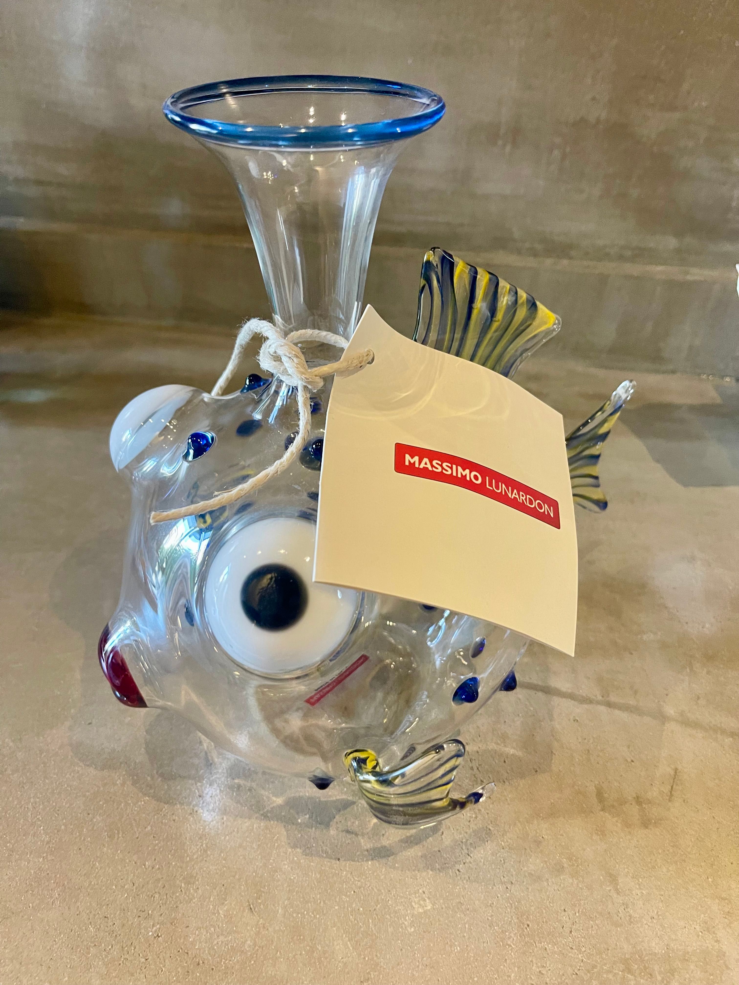 Decanter in edizione limitata Pesce Pappagallo in vetro, Massimo Lunardon Front