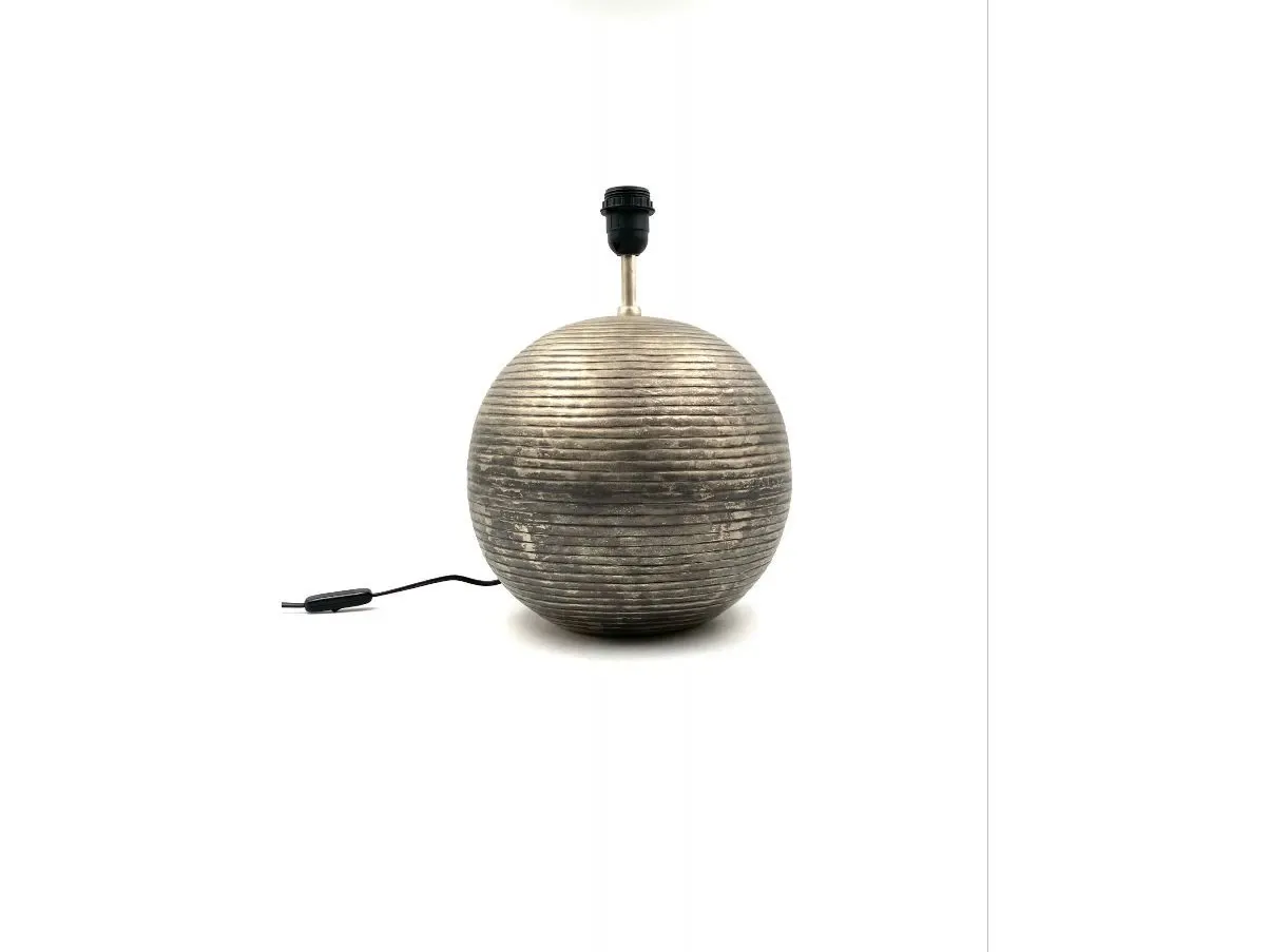 Base lampada da tavolo sferica vintage in alluminio (anni'70) 3