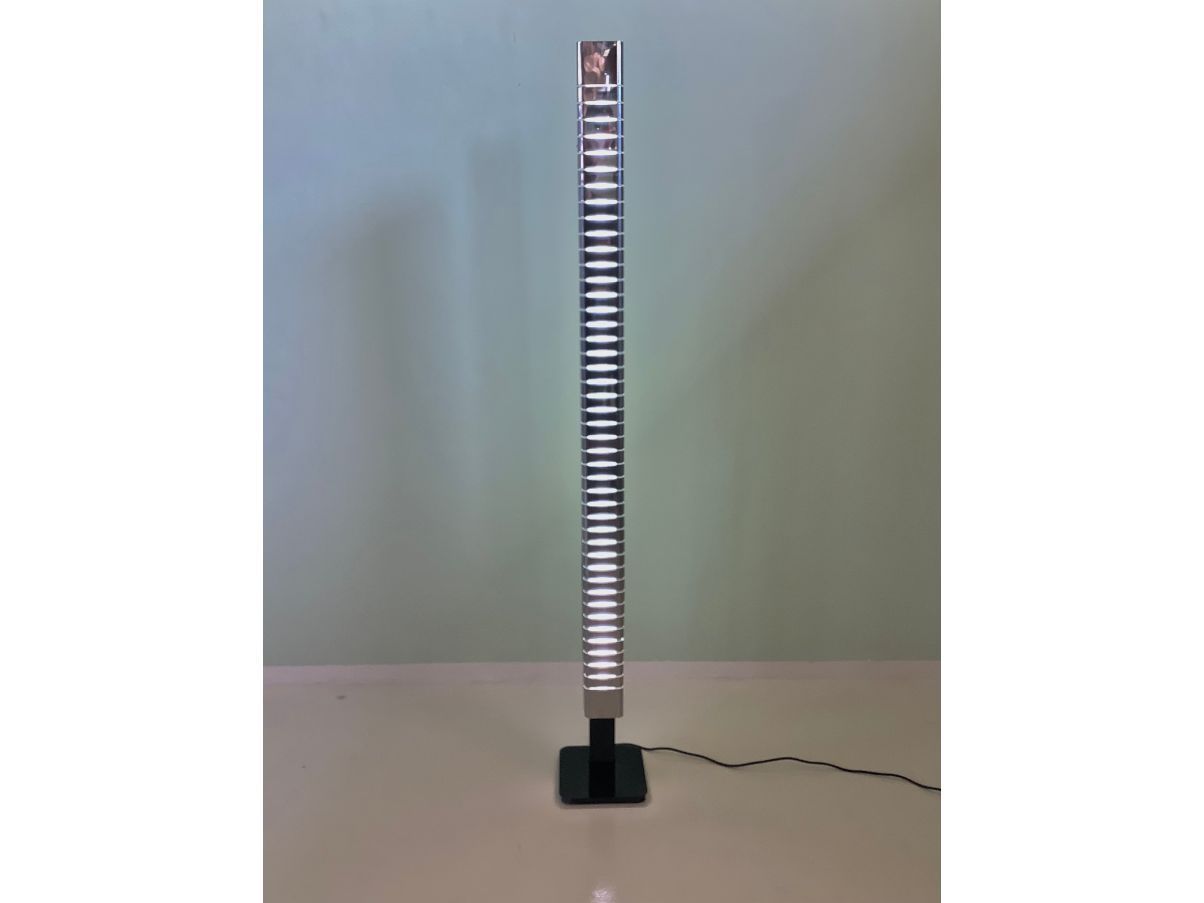 Lampada da terra in metallo laccato nero e cromato (anni '70)  Main