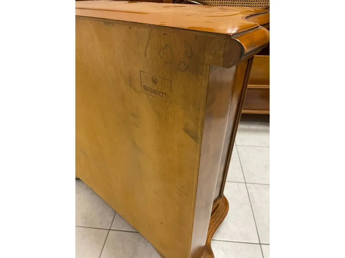 Mobile vintage in legno di noce con intarsi,  2