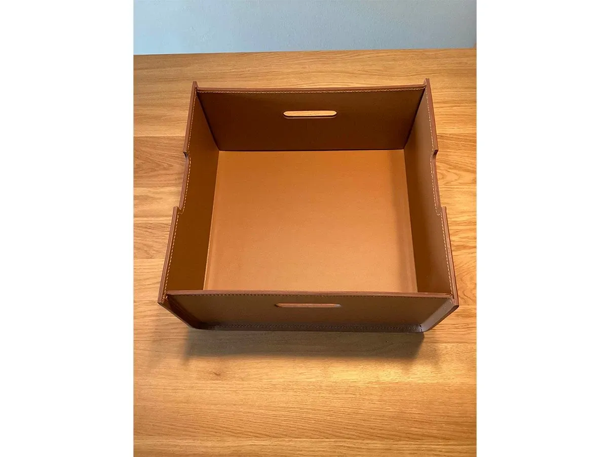 Porta oggetti Box in pelle (marrone), Flexform 3