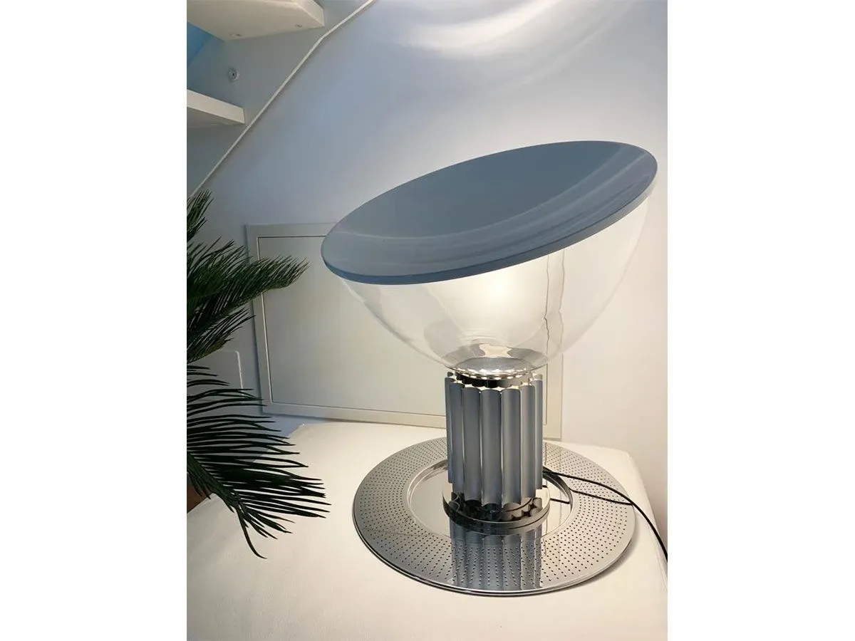 Taccia table lamp by Achille Castiglioni (silver), Flos 5