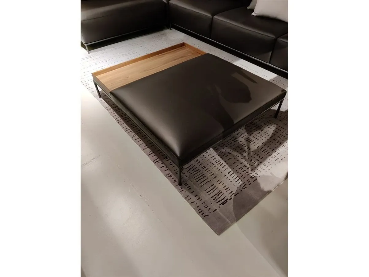 272 Mex-hi pouf coffee table in Canaletto walnut and leather 3