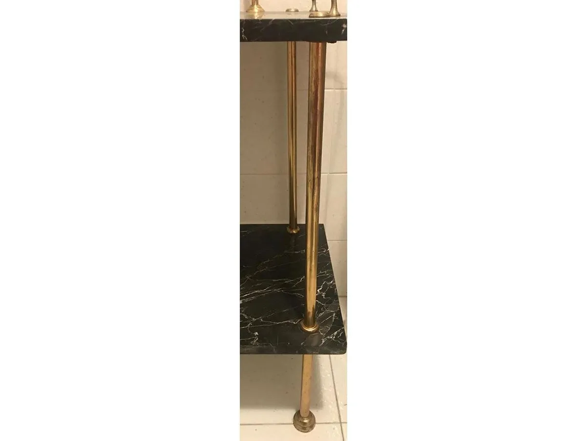 Vintage dressing table with mirror in brass and black marble ( &#39;900) 4