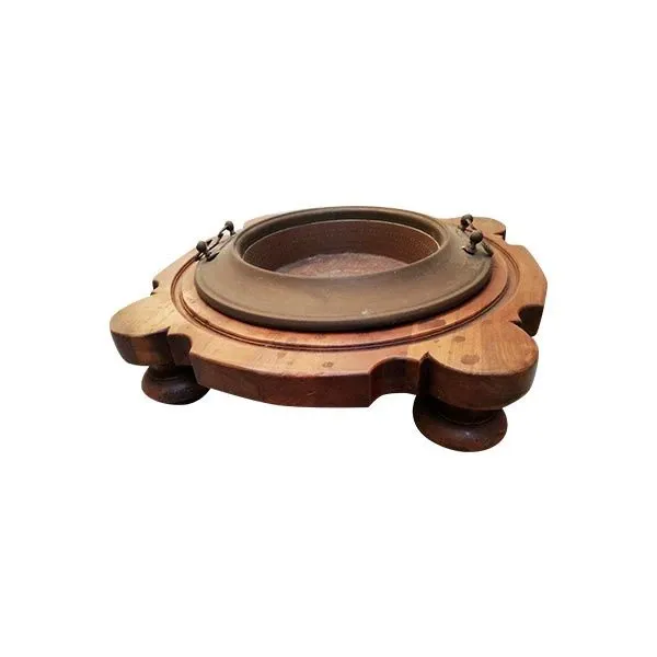 Vintage wooden brazier (1960s), image