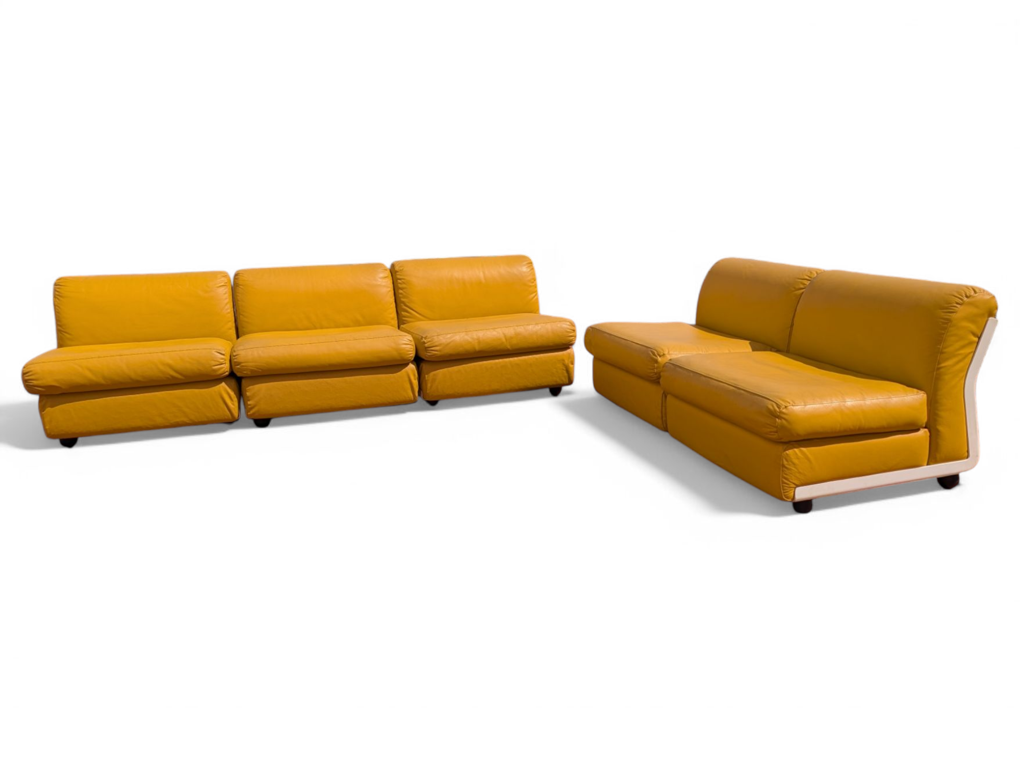 Amanta modular and sectional sofa in mustard leather (60s), B&B Italia image