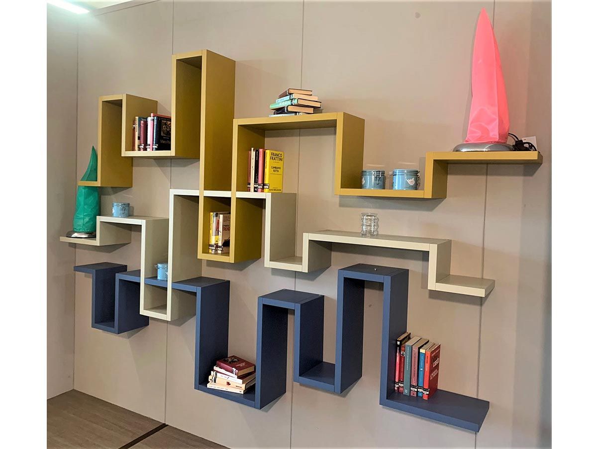 Libreria sospesa Bookshelf legno laccato (multicolore), Lago