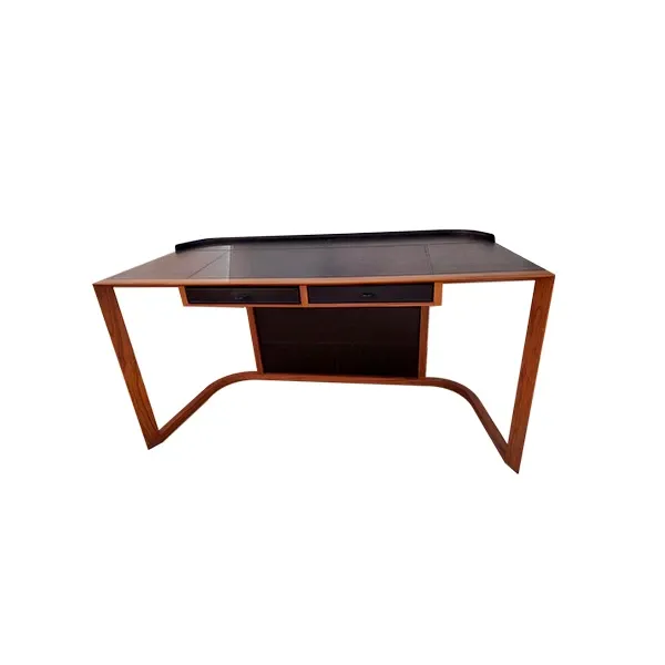 Ion desk in Canaletto walnut wood and leather (black) 3