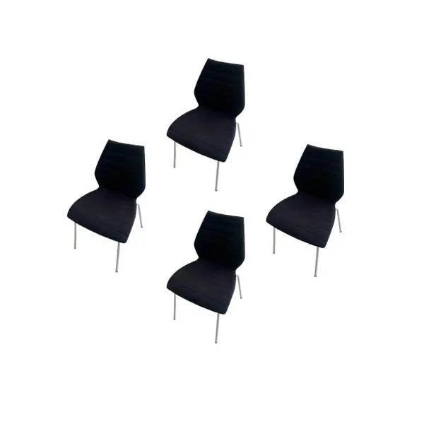 Set 4 sedie Maui Soft rivestite in tessuto (nero), Kartell 1