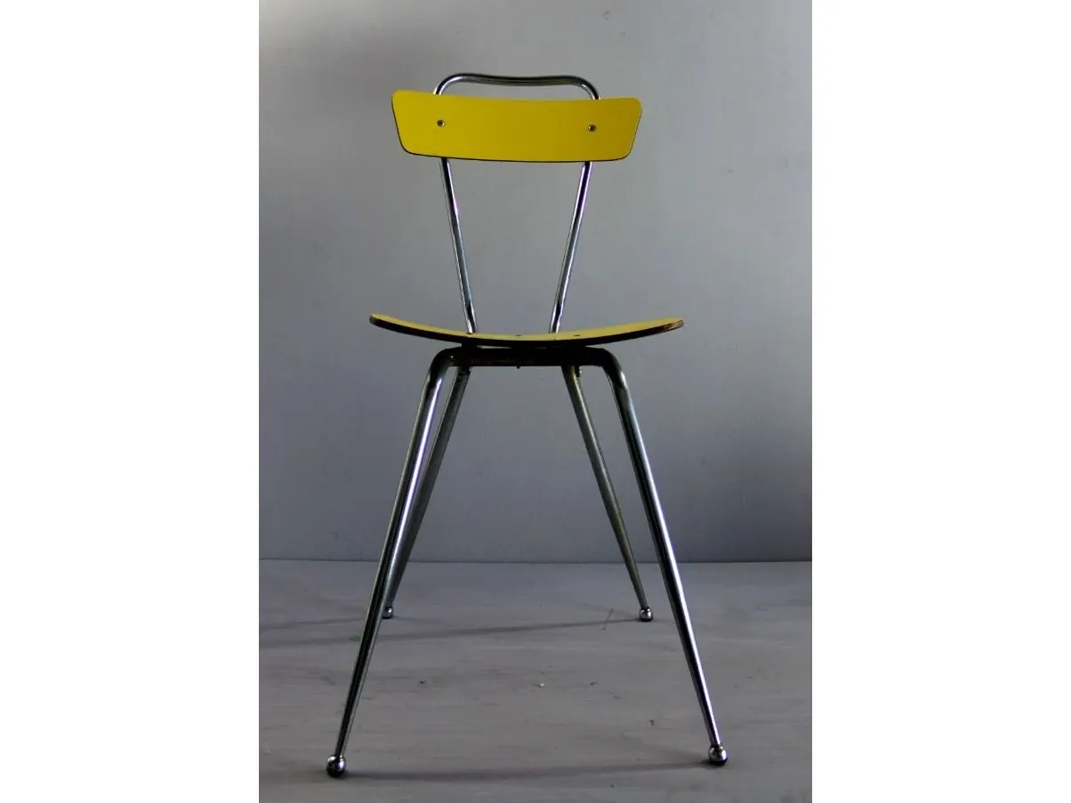 Set of 6 vintage chairs (1950s) yellow, image