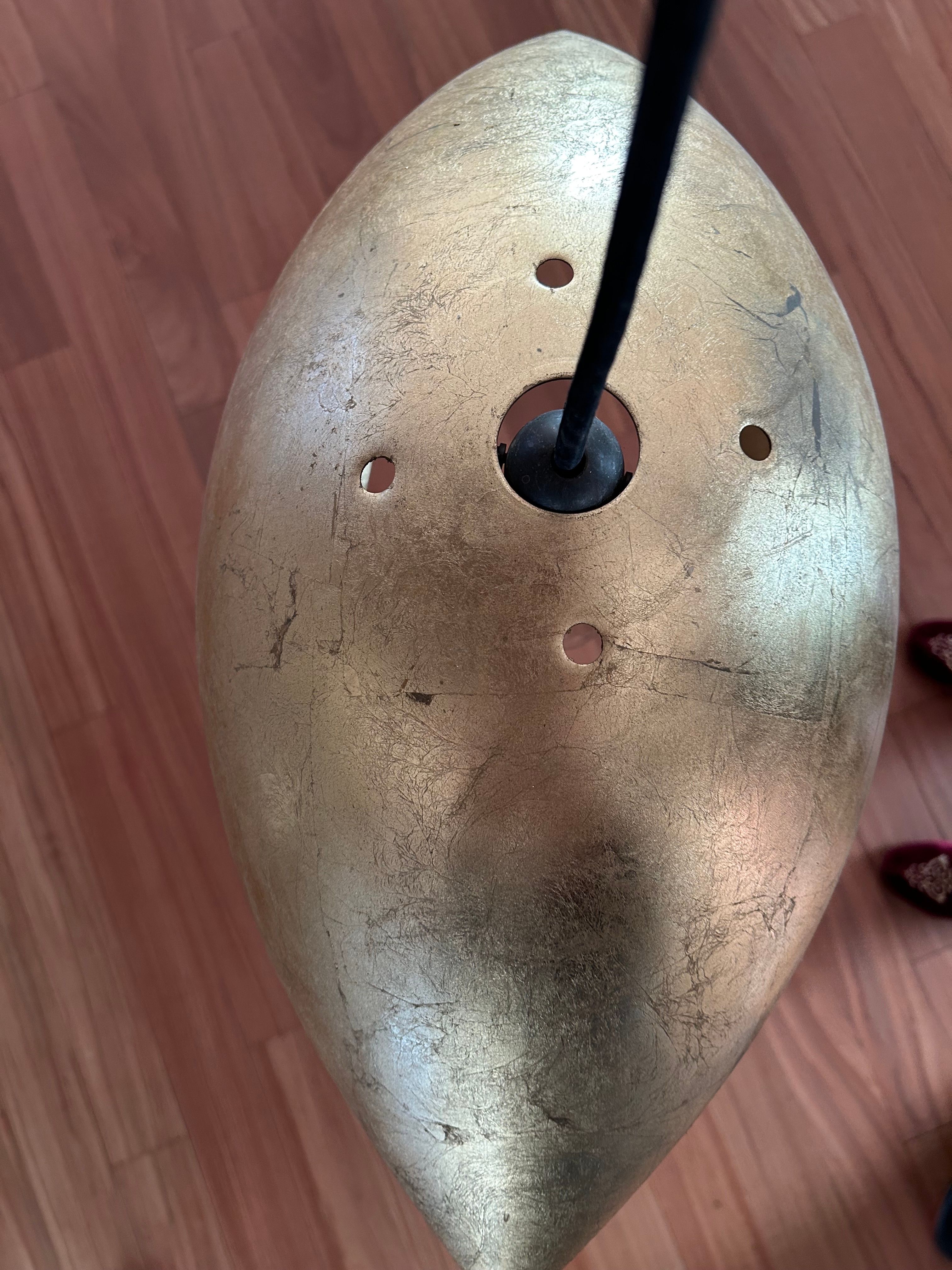 Lampadario Malagola con foglie d'oro Front