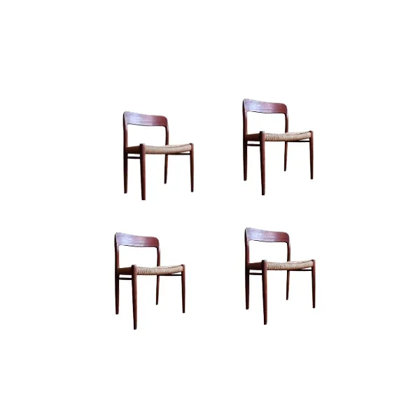 Set of 4 vintage Danish chairs (1950s), image