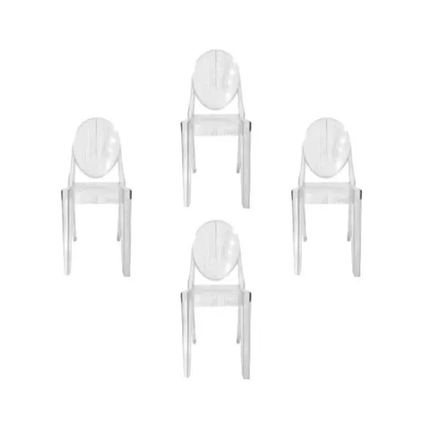 Set of 4 Victoria Ghost chairs in transparent plastic, Kartell image