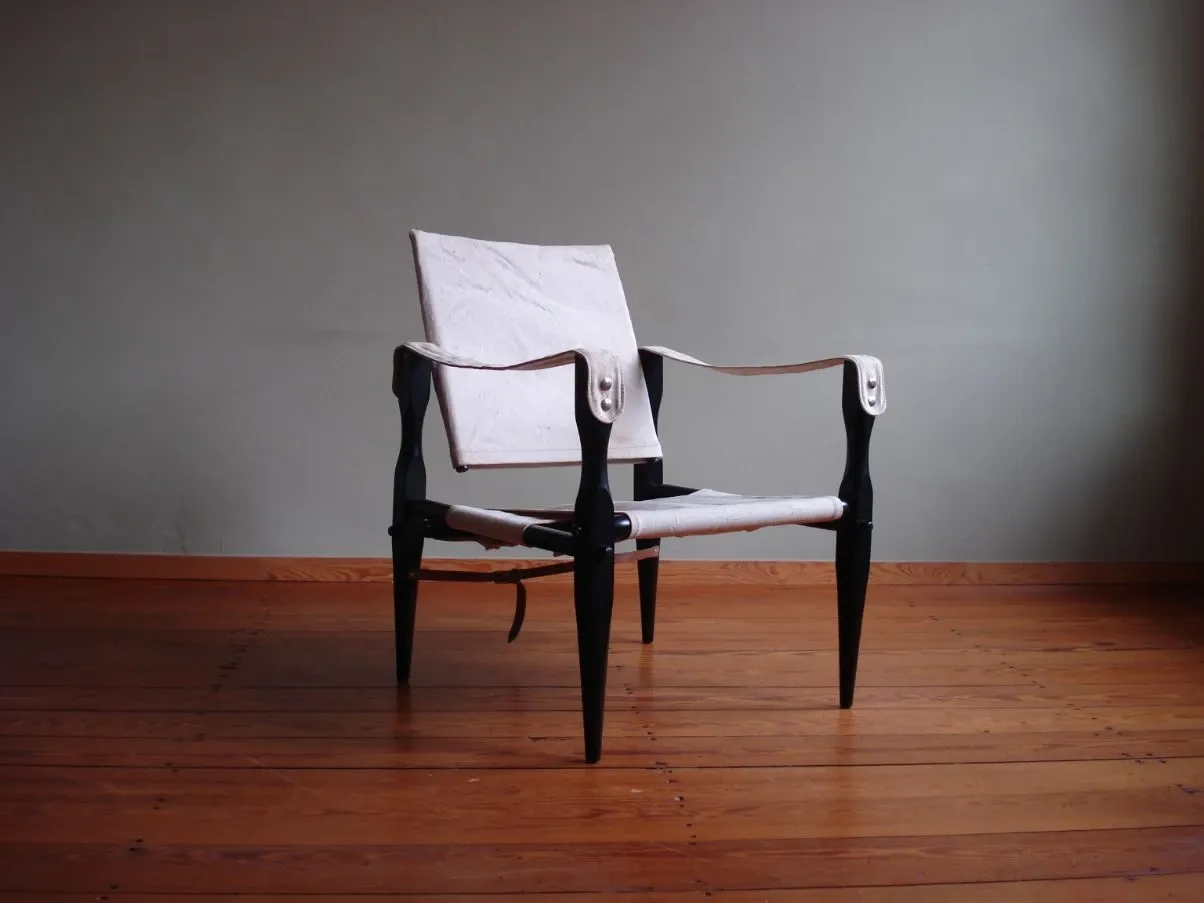 Vintage Safari chair with armrests (1970s), image