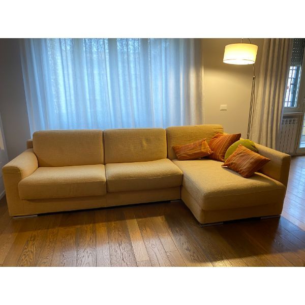 3 seater sofa bed with chaise longue in fabric, Busnelli image