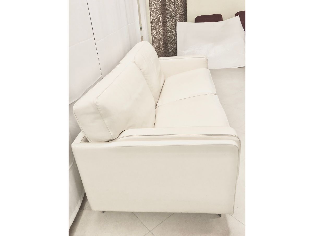 Weißes Ledersofa Side